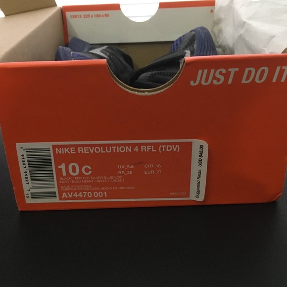 NWB Nike Revolution Black Blue toddler Sneaker 10C - Picture 4 of 14
